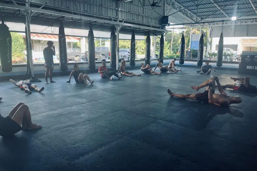 Muay Thai Training area at BXB Fight Lab facing the street