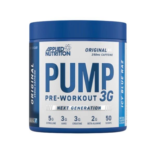 Applied Nutrition - PUMP Pre-Workout 3G - Icy Blue Raz - available at BXB Fight Lab in Lamai Koh Samui