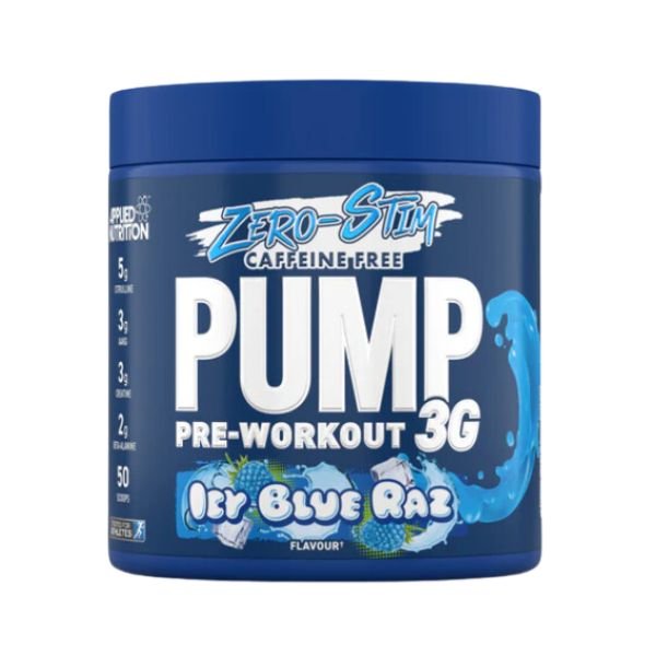 Applied Nutrition - PUMP Zero-Stim Pre-Workout 3G - Icy Blue Raz - available at BXB Fight Lab in Lamai Koh Samui