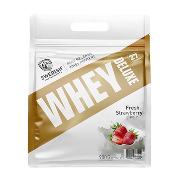Swedish Supplements - Whey Deluxe - Fresh Strawberry - supplement available at BXB Fight Lab in Lamai Koh Samui