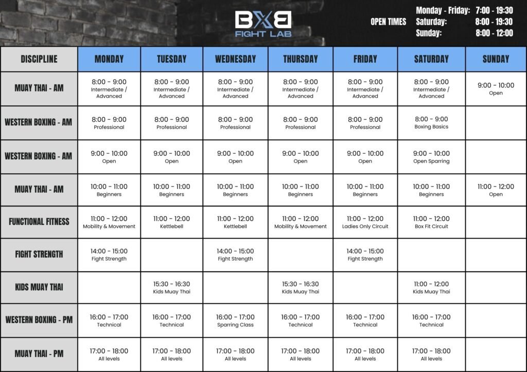 BXB Schedule - 27th November 2025